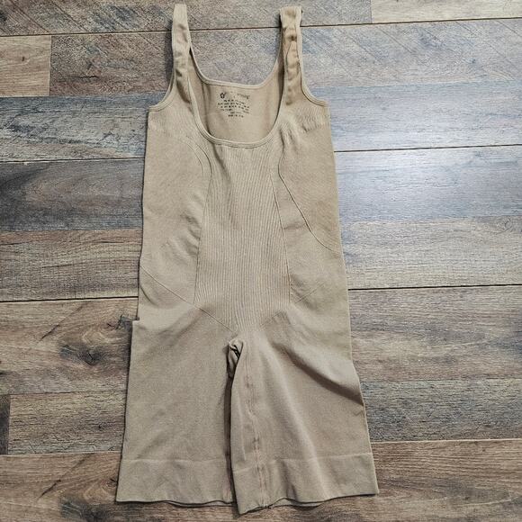 Instant Shaping Beige Full Body Shaper Bodysuit Seamless Compression Large - Picture 2 of 10